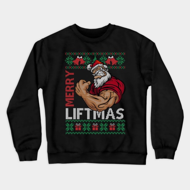 Merry Liftmas Ugly Christmas Gym Workout Gift Mens 3 Crewneck Sweatshirt by SloanCainm9cmi